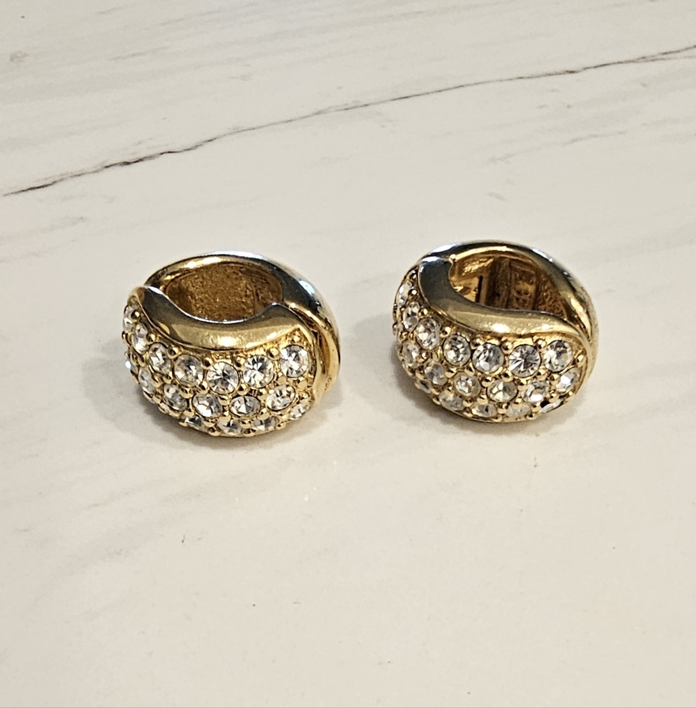 Elegant Gold and Crystal Non-pierced Earrings